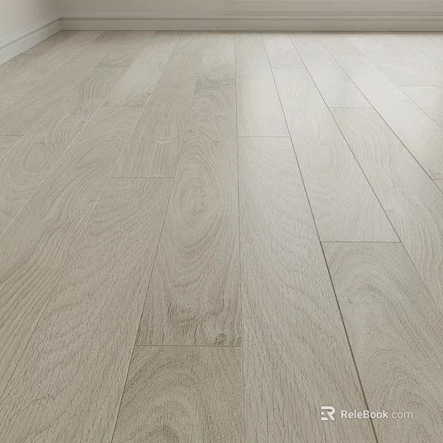 Light Colored Wooden Floor with Natural Wood Grain Smooth Surface and Modern Style 3d model 