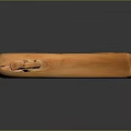 Wooden Sculpture Carving With Curved Spiral Design And Small Bird Figure On Top