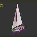 Modern Sailing Cartoon Sailing Small Sailing 3d model