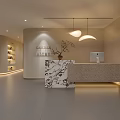 Beauty Hair Salon Interior With Vanity Table Mirror Bamboo Decor And Lighting