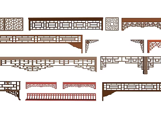 Chinese carved antique architectural decoration hollow flower carving 3d model