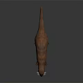 Orange Red Otter 3D Model Standing On Gray Smooth Background