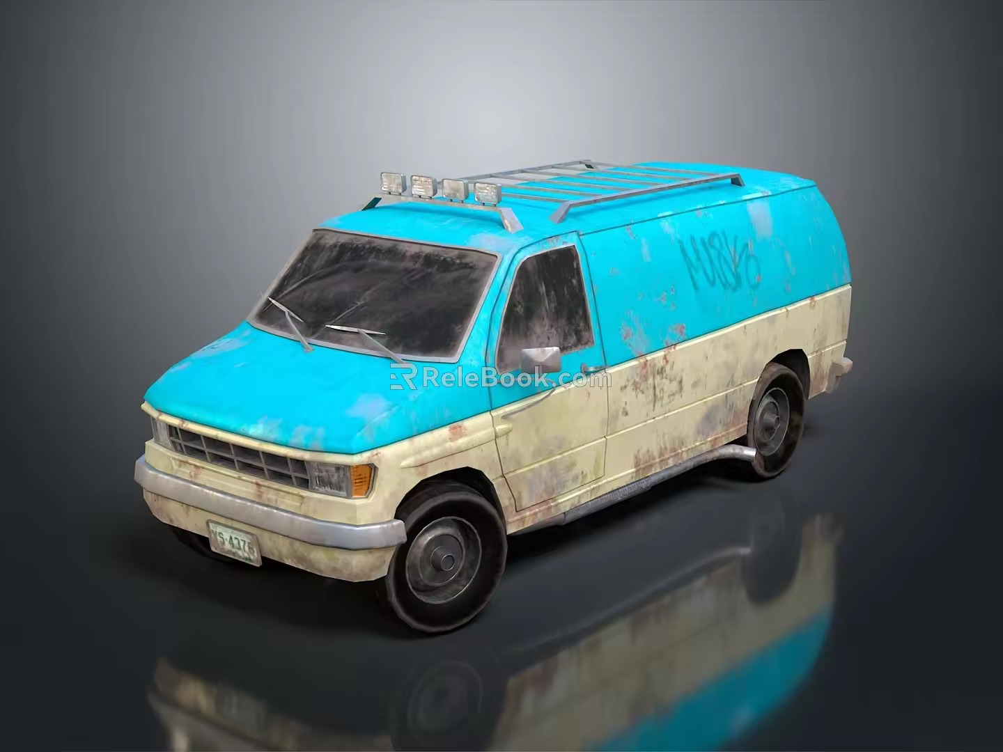 minibus minivan driverless bus school bus van box car 3d model