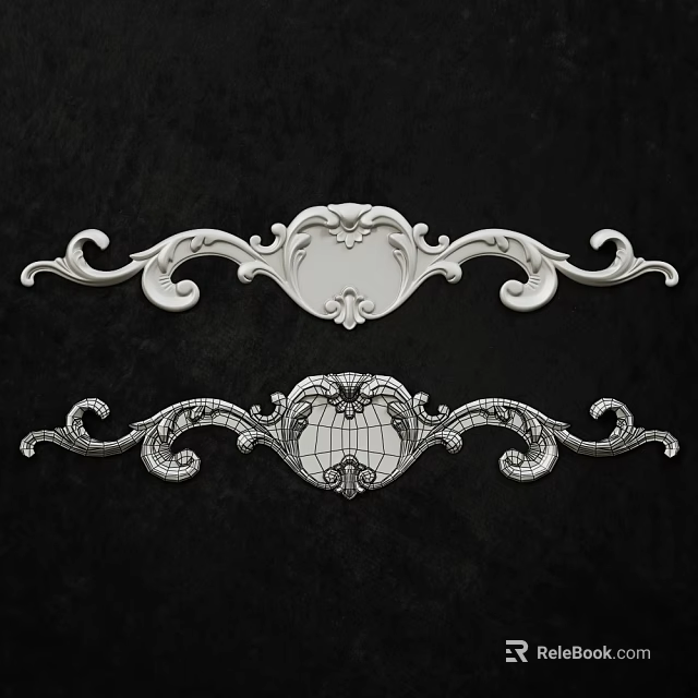 Ornate Carvings In Classic European Style With Intricate Scrollwork And Central Patterns 3d model 