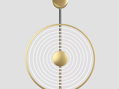 Modern Wall Lamp With Circular Design Gold Finish Spherical Decor And Concentric Rings 3d model