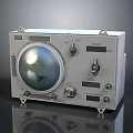 Vintage Headphone Speaker 3D Model With Silver Metal Case Control Knobs And Dial 3d model