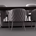 Modern Dining Table and Chair Combination Dining Table and Chair 3d model