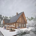 American Architecture Forest Coffee House Architecture 3d model