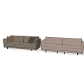 Modern Two Seater Sofas In Dark Gray With Brown Cushions And Light Brown Design 3d model