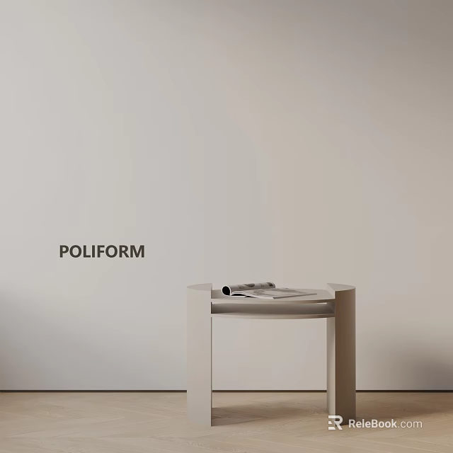 Modern Stylish Poliform White Side Table Featuring Magazines On Minimalist Background 3d model