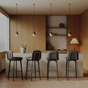 Modern Bar Chair Combination Bar Chair 3d model