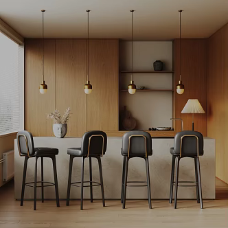Modern Bar Chair Combination Bar Chair 3d model