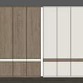 Sleek Modern Wardrobe Interior Design With Wooden And White Sliding Door Panels