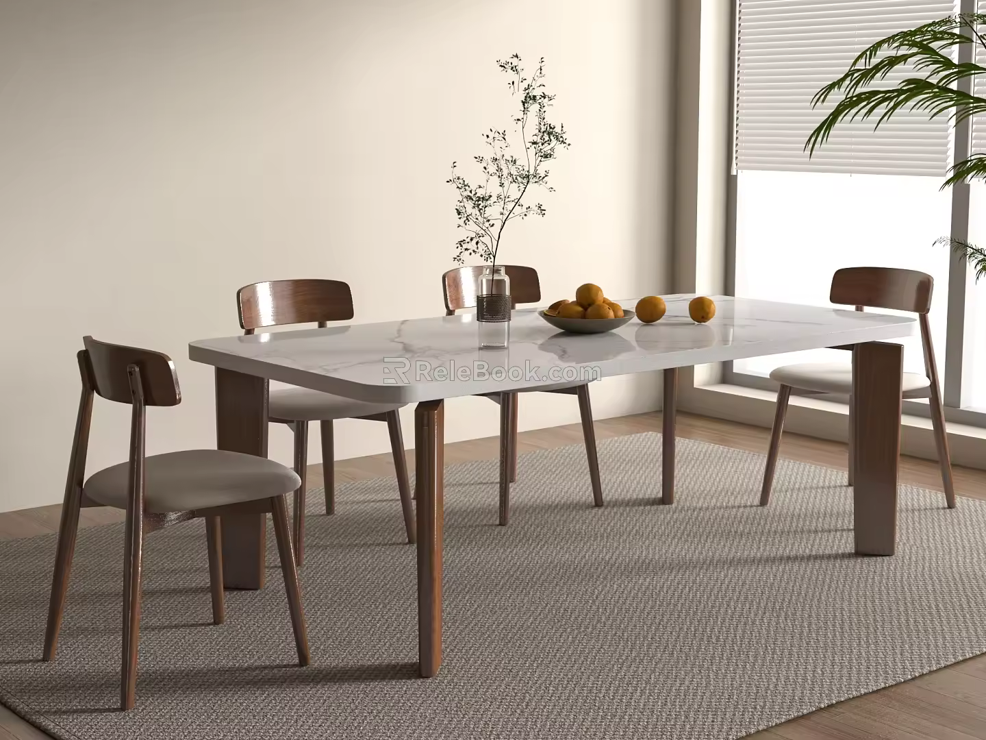 Middle Ancient Quiet Dining Tables and Chairs Middle Ancient Quiet Dining Tables and Chairs 3d model
