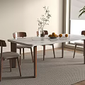 Middle Ancient Quiet Dining Tables and Chairs Middle Ancient Quiet Dining Tables and Chairs 3d model