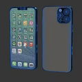 Apple Smartphone Front Display App Icons And Rear Multiple Camera Lens Setup 3d model