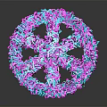 DNA Molecule Double Helix Structure With Violet Blue Glowing On Dark Background