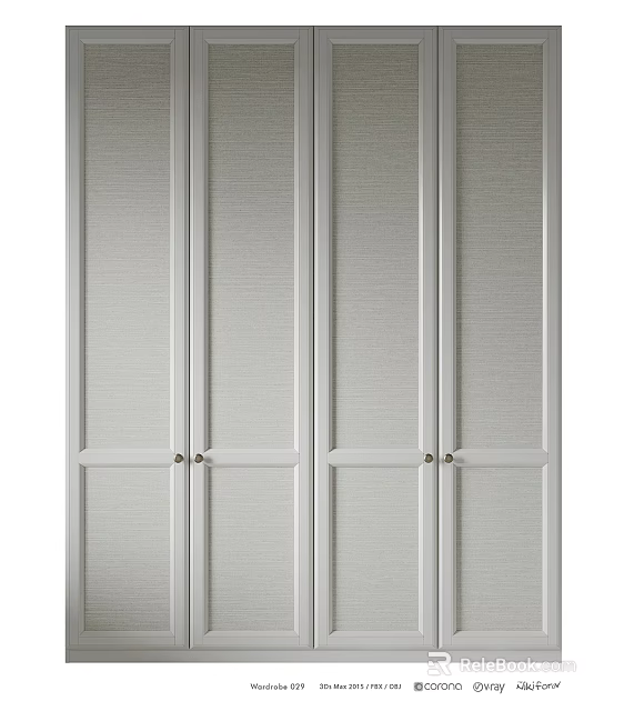 Modern White Multi Door Wardrobe Design With Sliding Doors And Storage Space 3d model