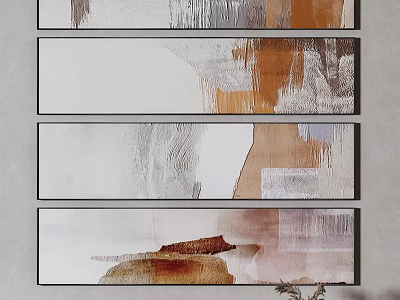 Abstract Wall Art Paintings With Neutral Tones For Modern Interior Decor 3d model