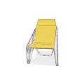 Modern Leisure Accent Chair With Yellow Cushion And Transparent Acrylic Frame