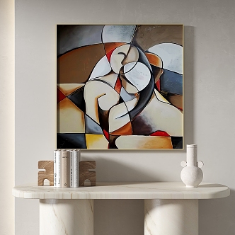 Modern minimalist abstract decorative painting 3d model