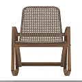 Comfortable Leisure Rocking Chair With Wooden Frame And Woven Seat Back Design