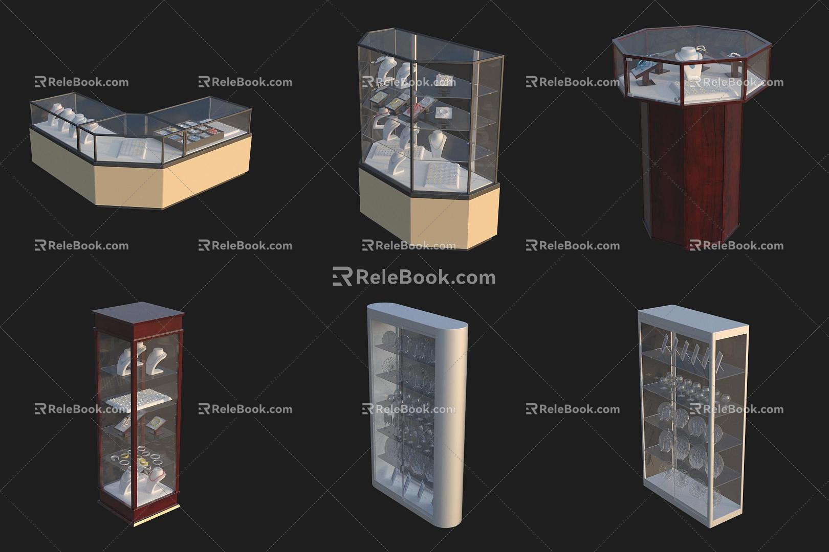 Shopping Mall Department Store Shelf Jewelry Display Cabinet 3d model