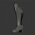 Stylish Gray Knee High Structured Boots With Modern Side Design Details