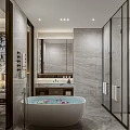 Modern Hotel Guest Room Interior With White Bed Bamboo Painting Window Patterned Carpet Desk Chair