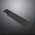 Modern Long Flat Grid Panel With Structured Pattern On Dark Background
