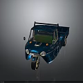 Vintage Blue Three Wheeled Truck With Open Cargo Bed And W101 Marking