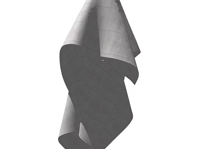 Soft Absorbent Gray Textured Bath Towel With High Quality Material For Daily Use 3d model
