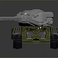 3D Rendered Military Tank Model With Green Hull Silver Turret Long Cannon And Tracked Design