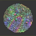 Colorful Octagonal Decorative Ornament Set With Crystal Gemstone Pieces And Glittering Texture