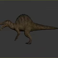 Realistic 3D Model Of Spinosaurus With Open Mouth And Purple Red Skin