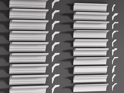 White Decorative Corner Molding Trim Pieces For Home Interior Renovation Projects 3d model