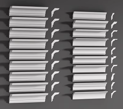 White Decorative Corner Molding Trim Pieces For Home Interior Renovation Projects 3d model