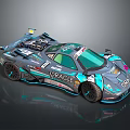 ORACLE Teal And Gray Race Car With Aerodynamic Body And Racing Livery Number 20