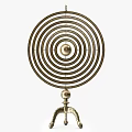 Ornamental Metal Sphere Sculpture with Intricate Ring Design and Decorative Base