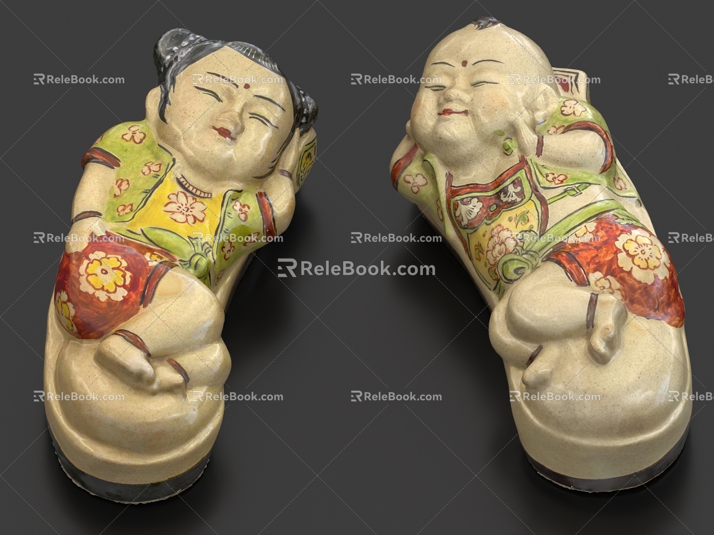 Figure Porcelain Pillow Ancient Pillow Ancient Porcelain Pillow 3d model