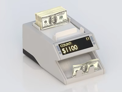 Public Facility Money Counter Counting US Dollar Bills With Displayed Amount 3d model