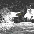 Dynamic Sailboat Navigating Stormy Ocean Waves With Lightning And Marlin