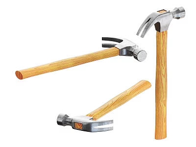 Hardware Tools Hammers with Wooden Handles Various Types for Home Repair 3d model