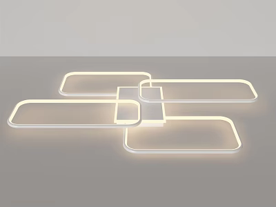 Modern LED Ceiling Light With Geometric Rectangular Design For Indoor Spaces 3d model