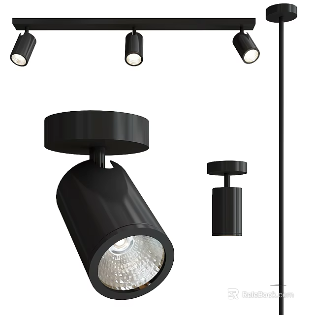 High Quality Stylish Black Modern Downlights And Spotlights For Home Ceiling Lighting 3d model 