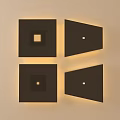 Modern Minimalist Wall Lamps With Geometric Square Triangle Black Design On White Background