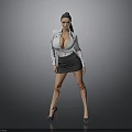 Professional Woman In Formal Business Attire With White Shirt Black Skirt And High Heels