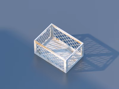 Practical White Grid Storage Box For Home Organization And Daily Use 3d model