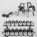 Durable Home Gym Fitness Equipment With Adjustable Dumbbells Weight Plates And Rack
