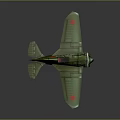 Green Military Airplane Model with Red Stars Number 56 and Spinning Propeller